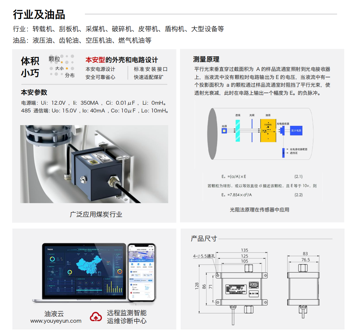 GYW12系列礦用本安型油液污染度傳感器 行業應用及油品